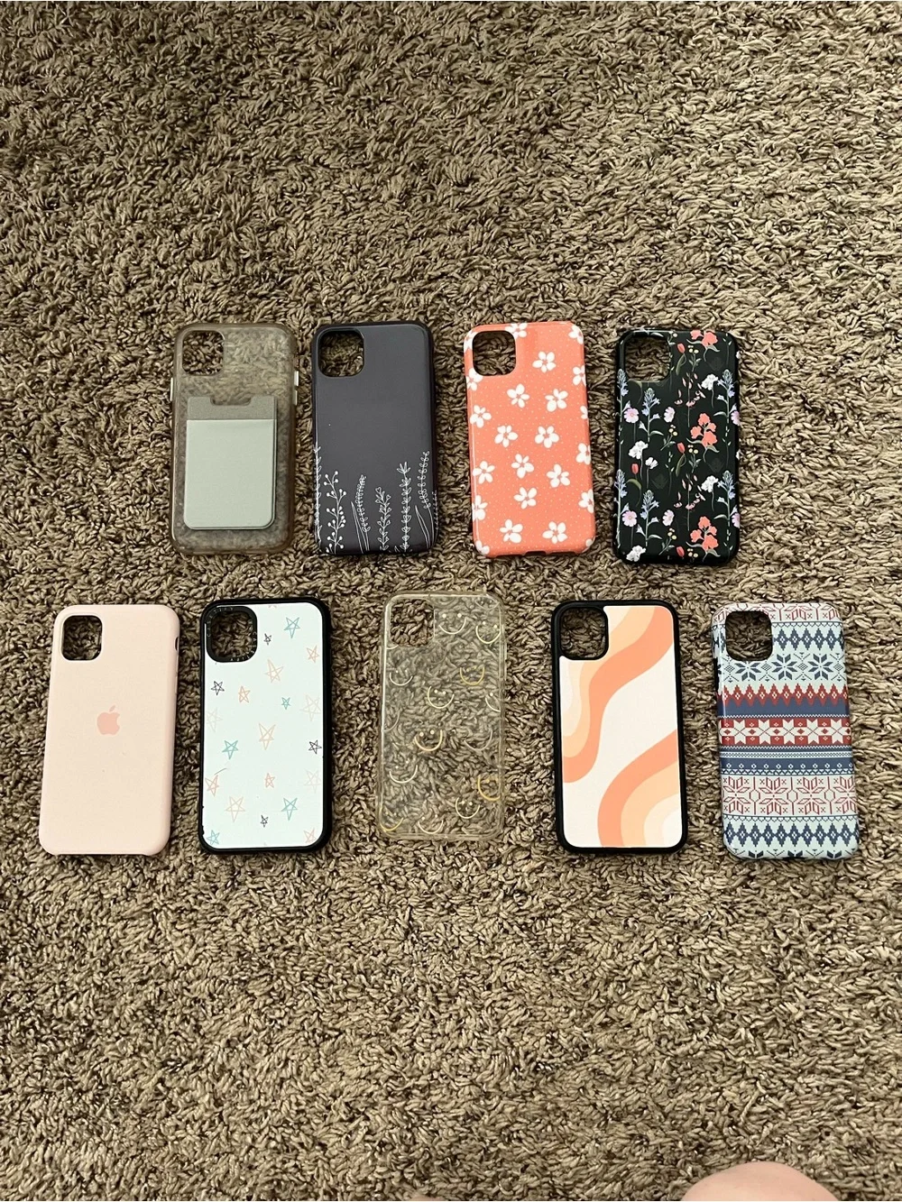 9 iPhone 11 phone cases - Assorted Pink, Black, Coral, Floral, Clear Designs